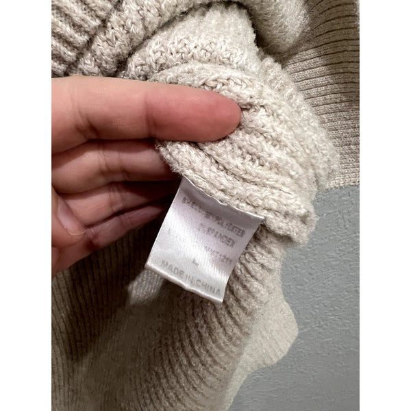 Miou Muse Tan Ribbed Sleeveless V-Neck Sweater Size Large
