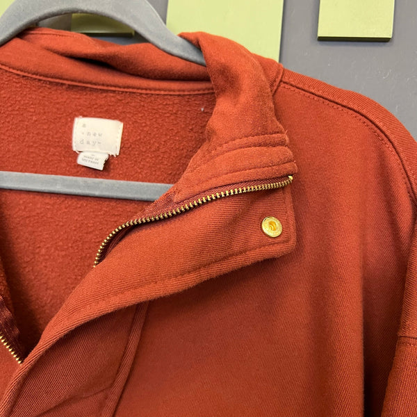 A New Day Rust Orange Quarter Zip Pullover Size Large