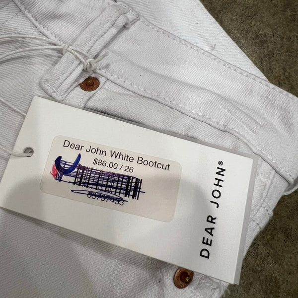 NWT Dear John White Distressed Bootcut Jeans Size 26