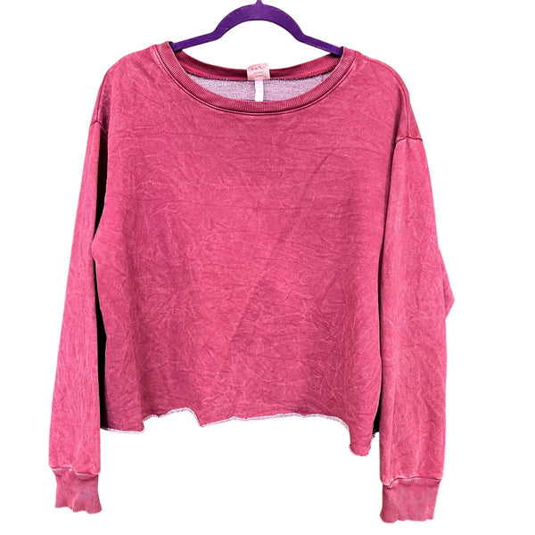 Love Vintage Magenta Cropped Cozy Sweater Medium
