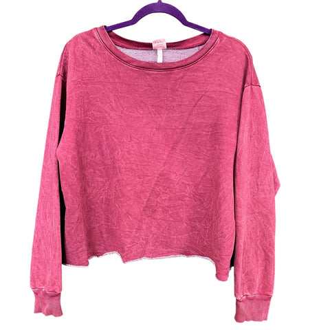 Love Vintage Magenta Cropped Cozy Sweater Medium