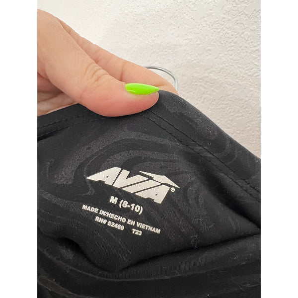 Avia Black Swirl Full Length Pocket Leggings Size Medium