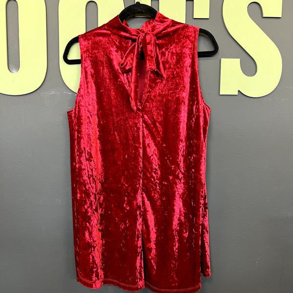 NWOT Crushed Red Velvet Open Shoulder Long Sleeve Blouse 1XL