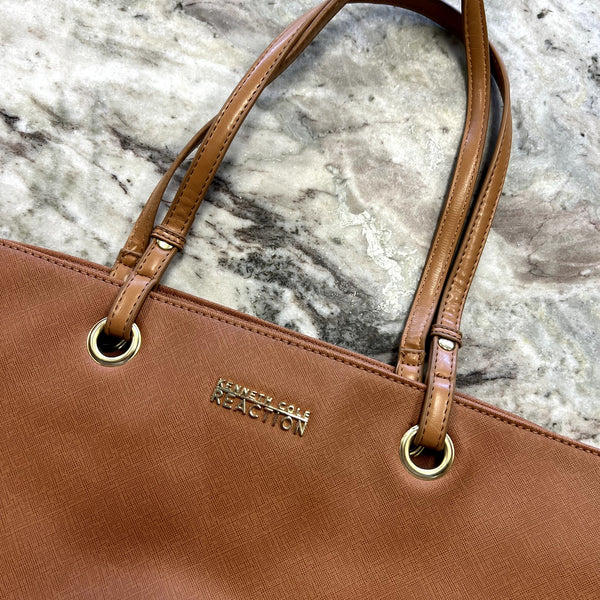 Kenneth Cole Reaction Brown Leather Shoulder Bag