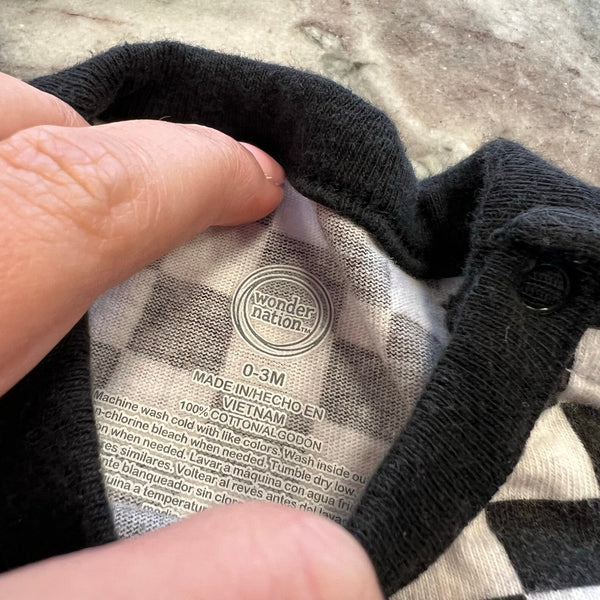 Skate Checkered One Piece Romper Size 0-3 Mo