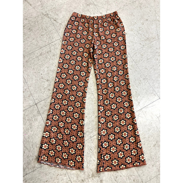 Billabong Girls Retro Floral Flare Pants Size Youth Medium