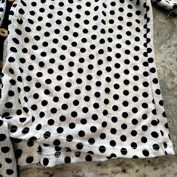 Lavish Black + White Polka Dot Blouse Size Medium