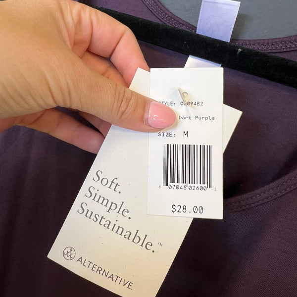 NWT Alternative Dark Purple Racerback Athletic Tank Top Medium