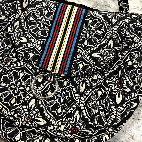 Vera Bradley Barcelona Shoulder Crossbody Bag Black + White
