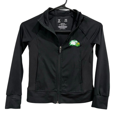 Xersion Girls GCT Eagles Embroidered Black Athletic Full Zip Jacket Size 6X
