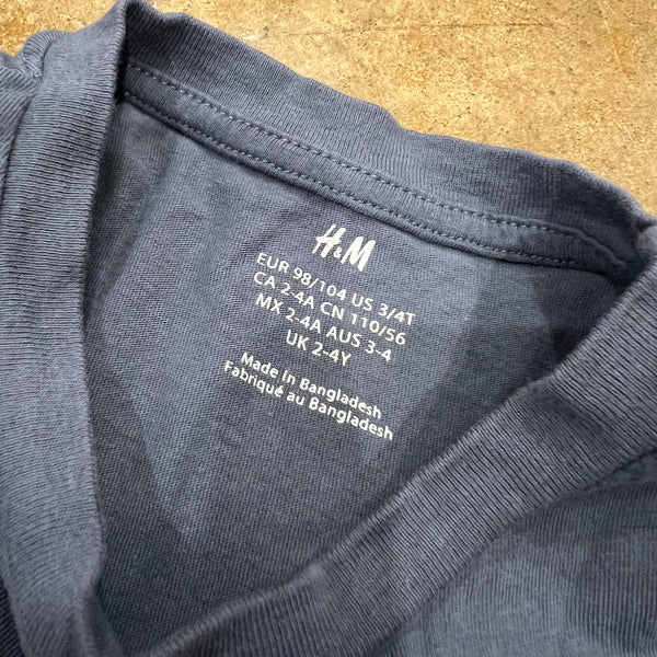 H&M Toddler Blue Gray Tee Size 3/4
