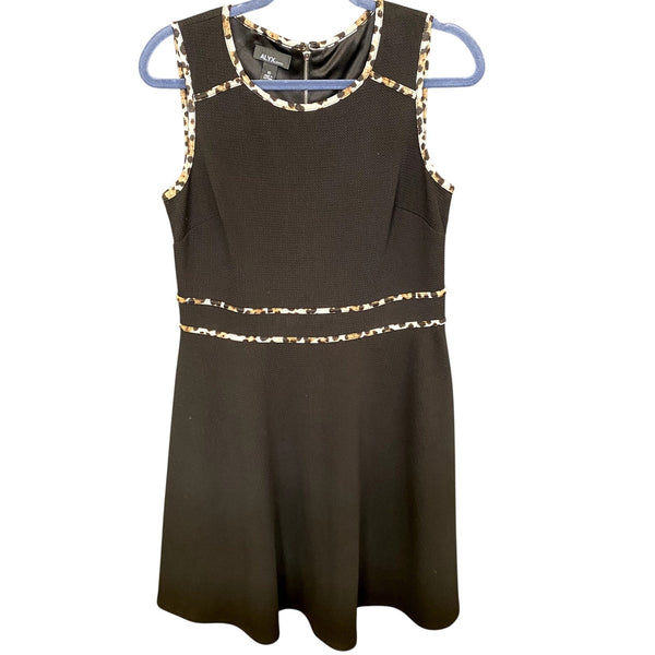 Alyx Dress Black + Leopard Mini Dress Size 10