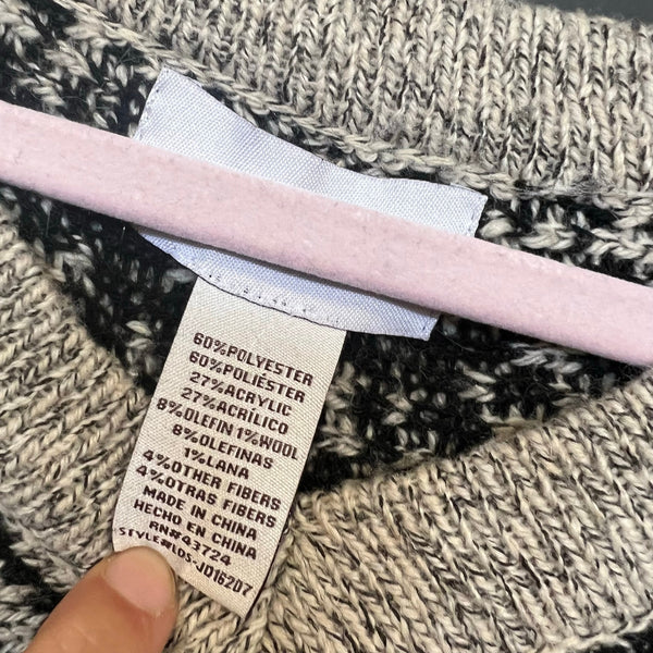 Women's Gray + Black Aztec Heavy Shaw One Size