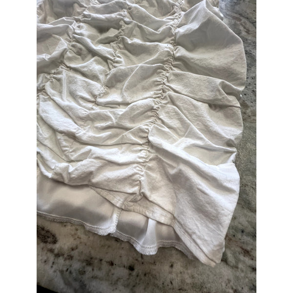 Blue Blush White Ruched Sleeveless Bodycon Dress Medium