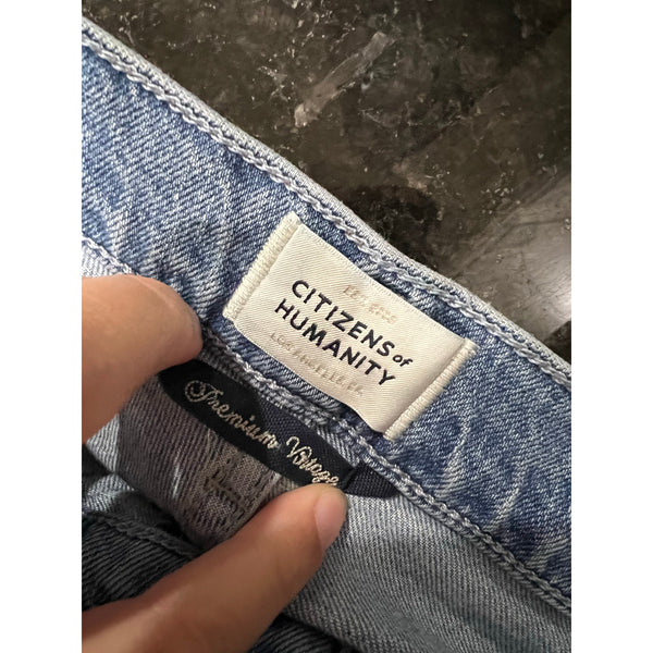 Citizens of Humanity Button Fly Charlotte Crop Distressed Jeans Size 29
