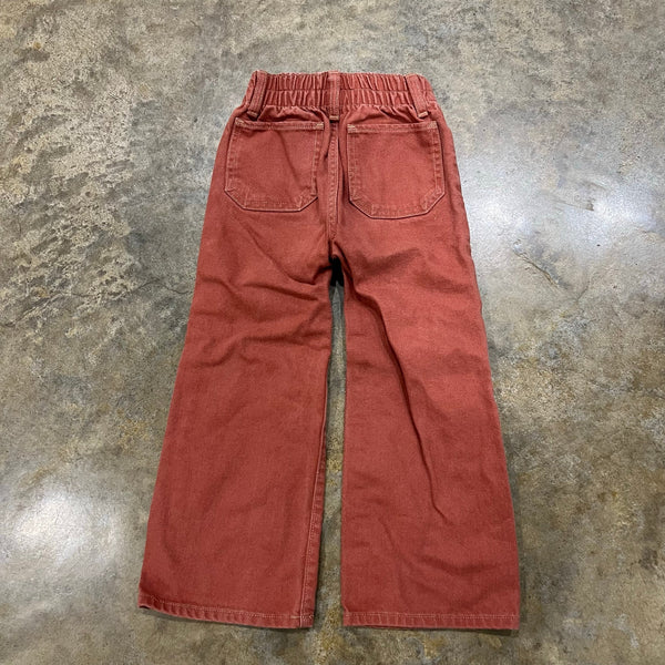 Old Navy High Rise Baggy Wide Leg Rust Jeans Size Girls XS