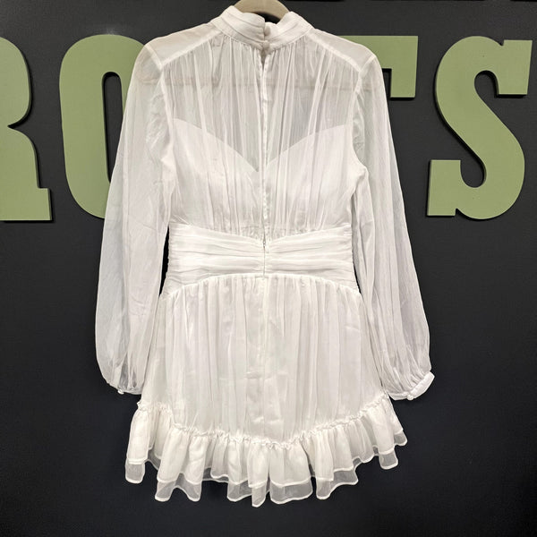 Here Comes the Sun Sheer White Mini Dress Size Medium