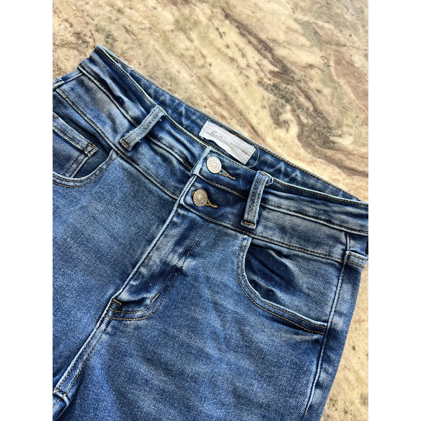 KanCan Double Button Medium Wash Jeans Size 25