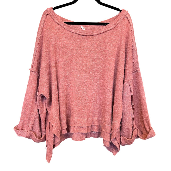 KyeMi Boutique Rust Peach Oversized Bell Sleeve Sweater Large
