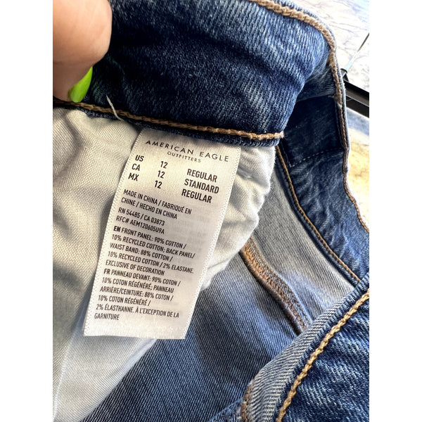 American Eagle Women's Low Rise Baggy Flare Jeans Size 12