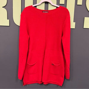 Picadilly Red Long Tunic Sweater Size Large