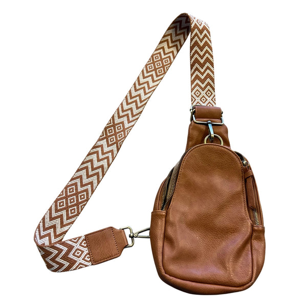 Anthropologie Urban Originals Tan Vegan Leather Sling Bag