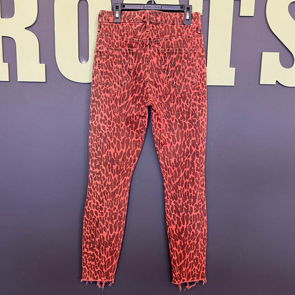 Mother Jeans High Waisted Looker Ankle Fray Animal Attraction Skinnies Size 25