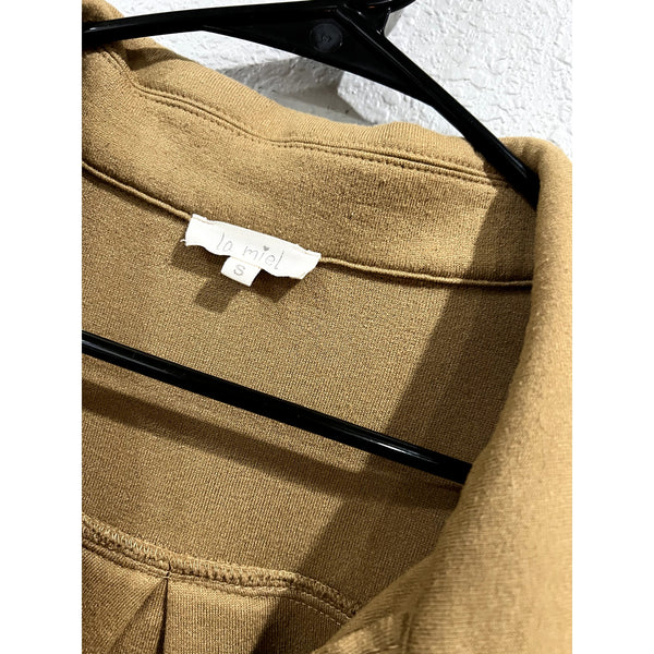 La Miel Boutique Soft Fleece Button Down Camel Shacket Small