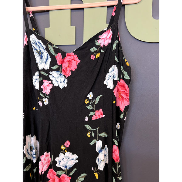Old Navy Cami Black Floral Size XXL Tall