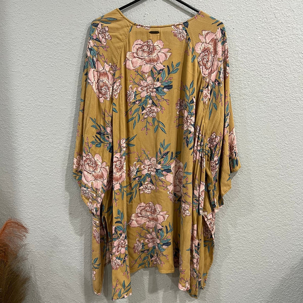 Billabong Floral Mustard Bohemian Cardigan Size M/L