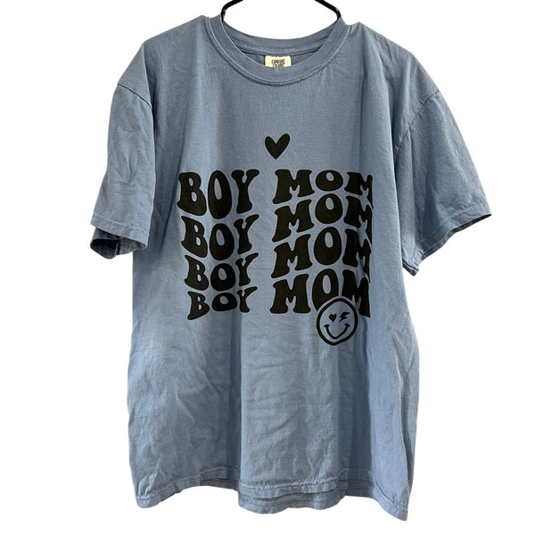 Comfort Colors Periwinkle Blue Boy Mom Graphic Tee XL