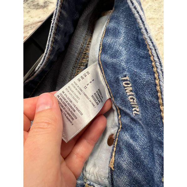 American Eagle Outfitters Distressed Light Wash Tomgirl Jeans Size 8