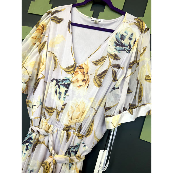 NWT Calvin Klein Lavender Floral Maxi Dress Size 18W