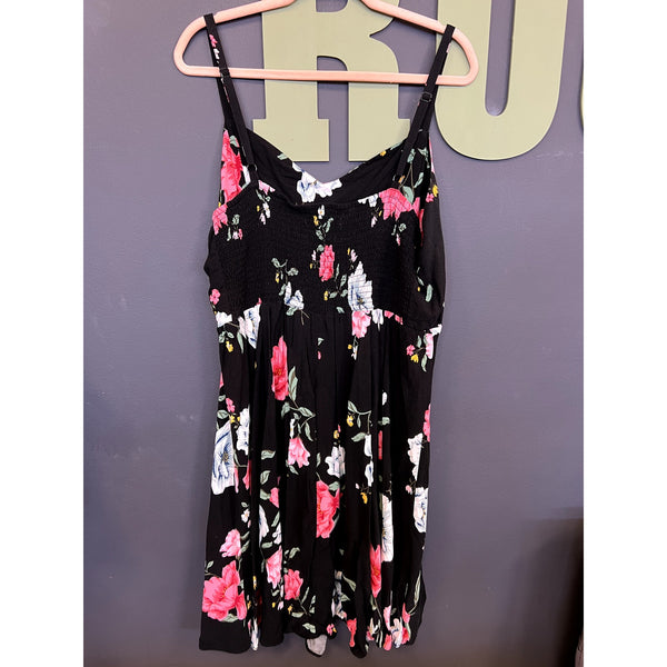 Old Navy Cami Black Floral Size XXL Tall