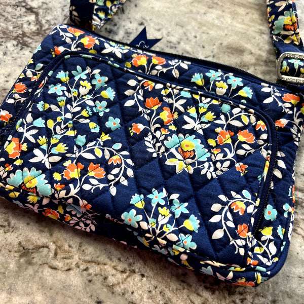 Vera Bradley Chandelier Floral Triple Zip Hipster Crossbody Bag
