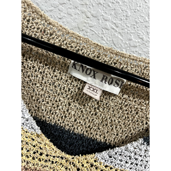 Knox Rose Striped V-Neck Sweater 2XL