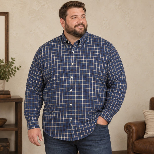 Jos. A Bank Executive Collection Blue Plaid Button Down XXL