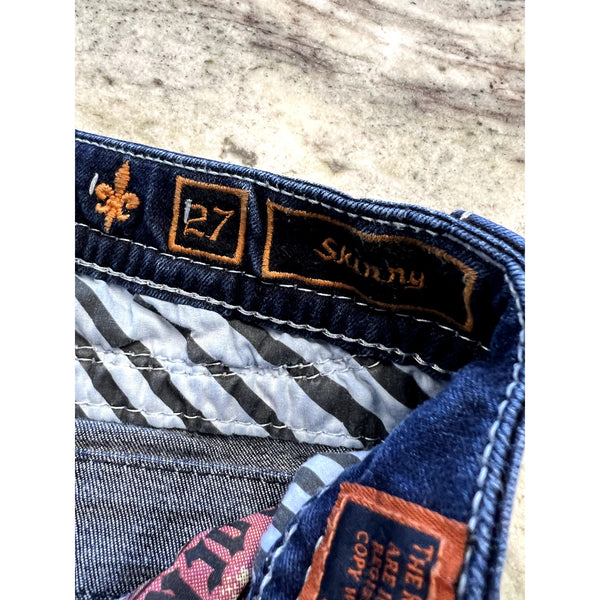 Rock Revival Dark Wash Axteen Skinny Jeans Size 27