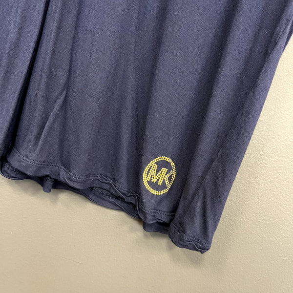 Michael Kors Navy Blue V-Neck Soft Tee Size Large