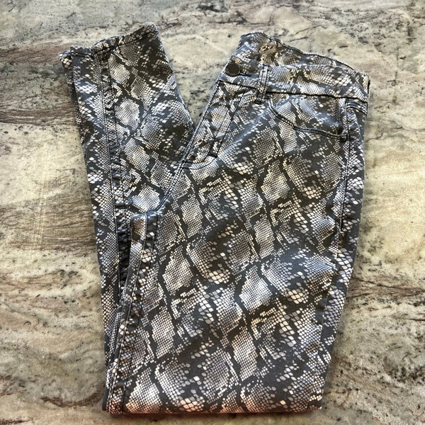 Seven 7 Gray Snake Print Women's Skinny Jeans Size 10