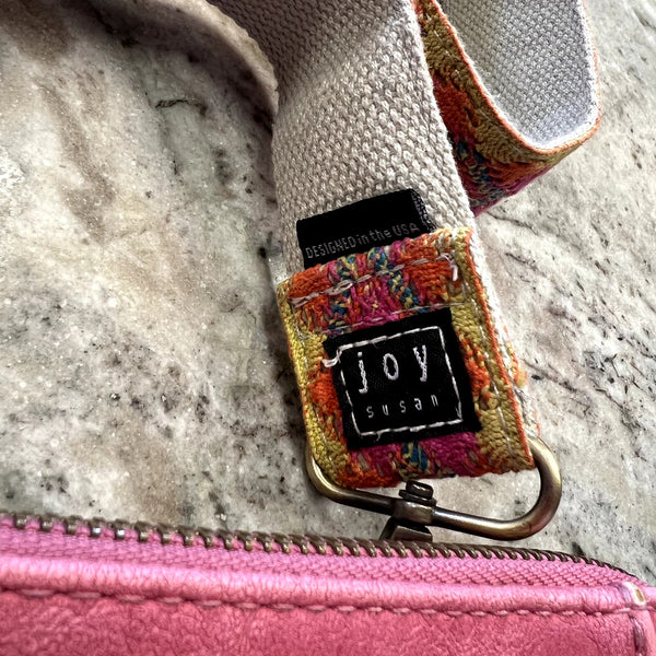 Joy Susan Pink Leather Gigi Crossbody Bag Wristlet