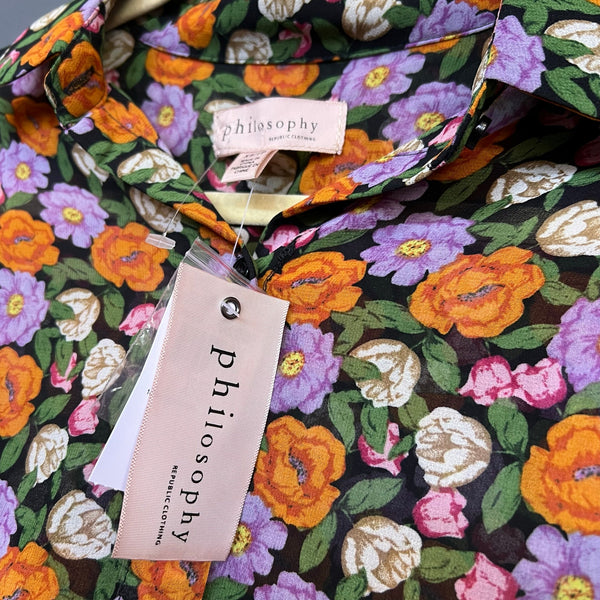 NWT Philosophy Sheer Button Down Blouse XS