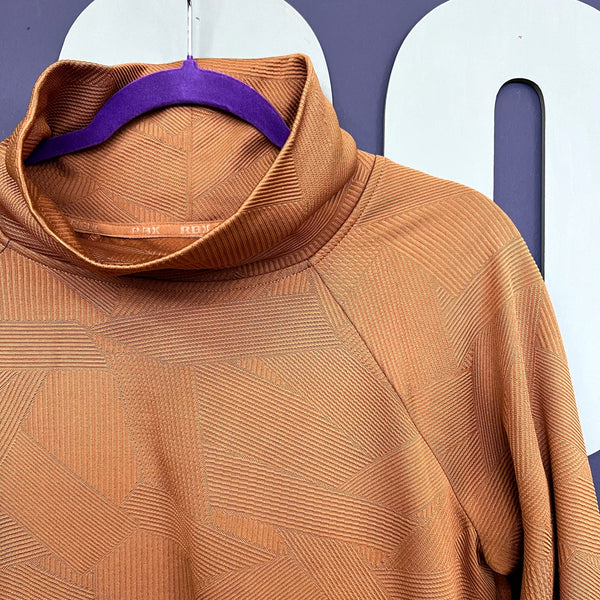 RBX Cowl Neck Burnt Orange Activewear Top Size Medium