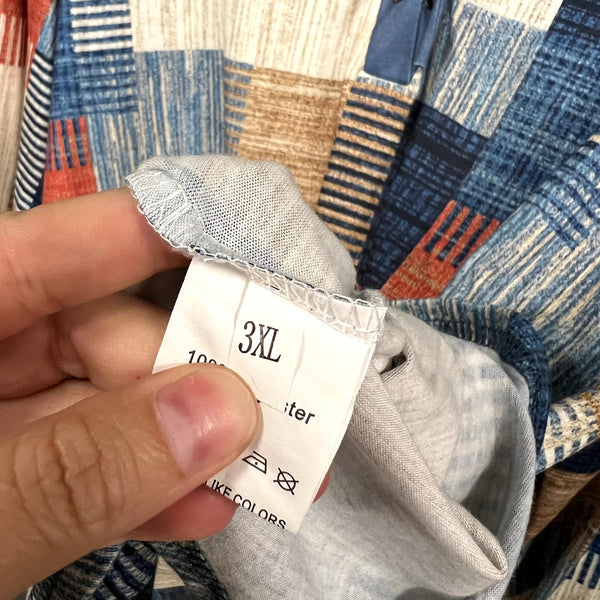 Women's Plaid Fall Checkered Print Blouse Size 3XL