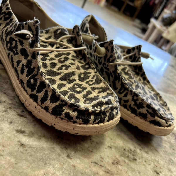 Hey Dude Wendy Leopard Slip On Shoes Size 8