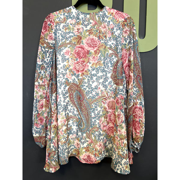 SMYM Mumu Jaime Floral Bohemian Tunic Size Small