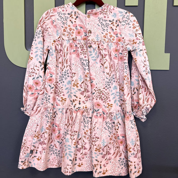 Modern Moments Pink Floral Tiered Long Sleeve Dress Girls Size 5T