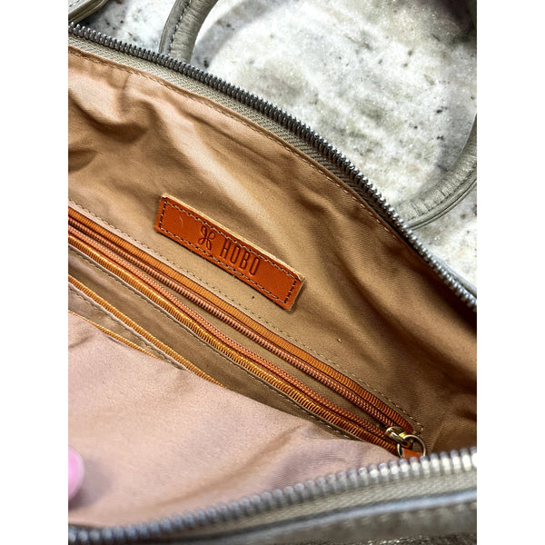 Hobo Sheila Gray Taupe Leather Satchel Purse