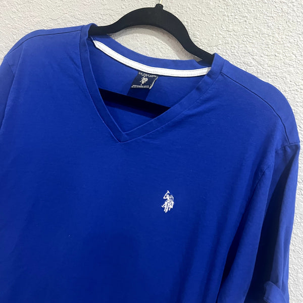 US Polo Assn Men's Royal Blue V-Neck T-Shirt Large