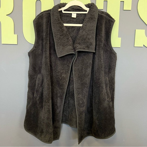 Women’s Black Sherpa Vest Size XL